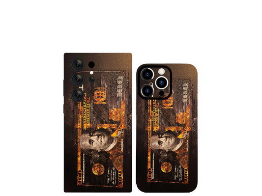 Aesthetic Black Golden Dollar 3D Embossed Skin