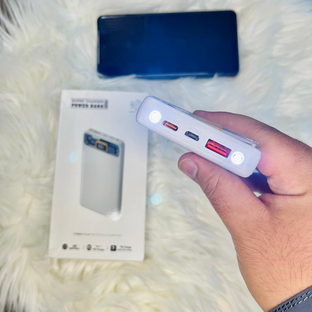 Transparent Display Super Charger Pd Power Bank with Torch Light 10000mAh
