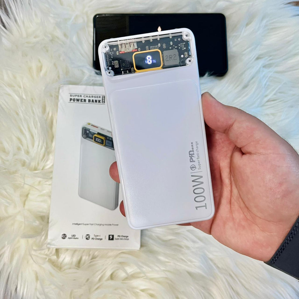 Transparent Display Super Charger Pd Power Bank with Torch Light 10000mAh