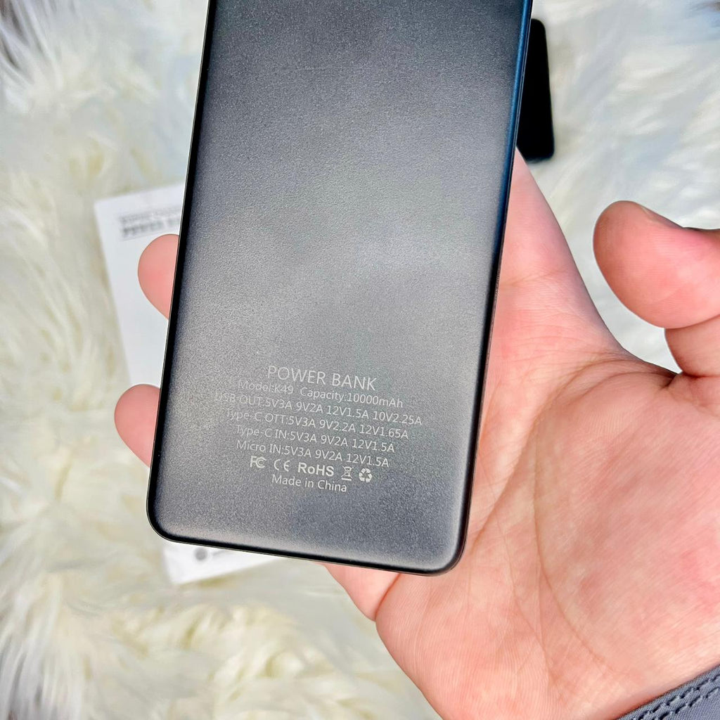 Transparent Display Super Charger Pd Power Bank with Torch Light 10000mAh