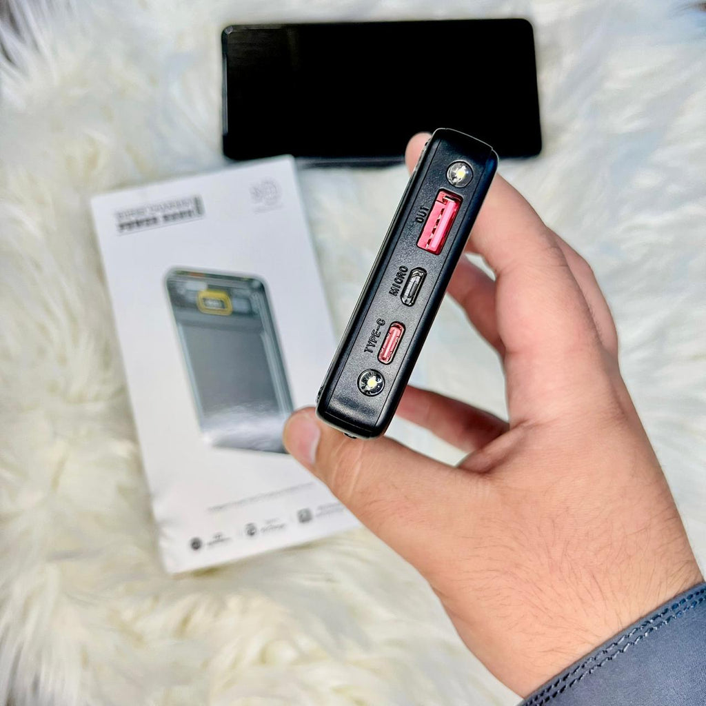 Transparent Display Super Charger Pd Power Bank with Torch Light 10000mAh