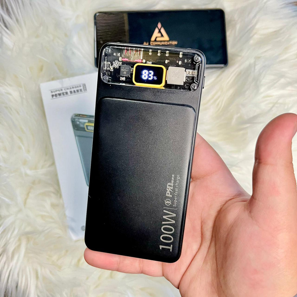 Transparent Display Super Charger Pd Power Bank with Torch Light 10000mAh